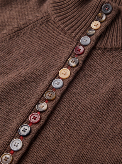 Rosa | Damen Kurzärmlige Strickjacke mit Stehkragen