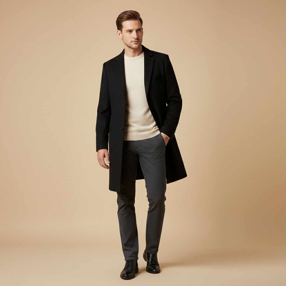Kevin | Herren Langer Wintermantel