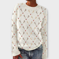Sabine | Damen Weihnachtlicher Lässiger Strickpullover