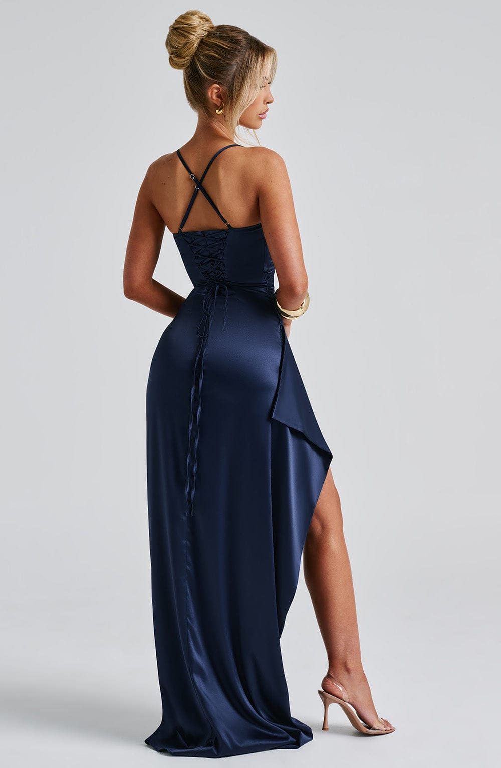 Sandra | Damen Langes Satin Abendkleid