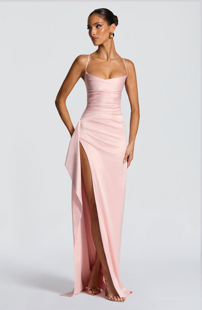 Sandra | Damen Langes Satin Abendkleid