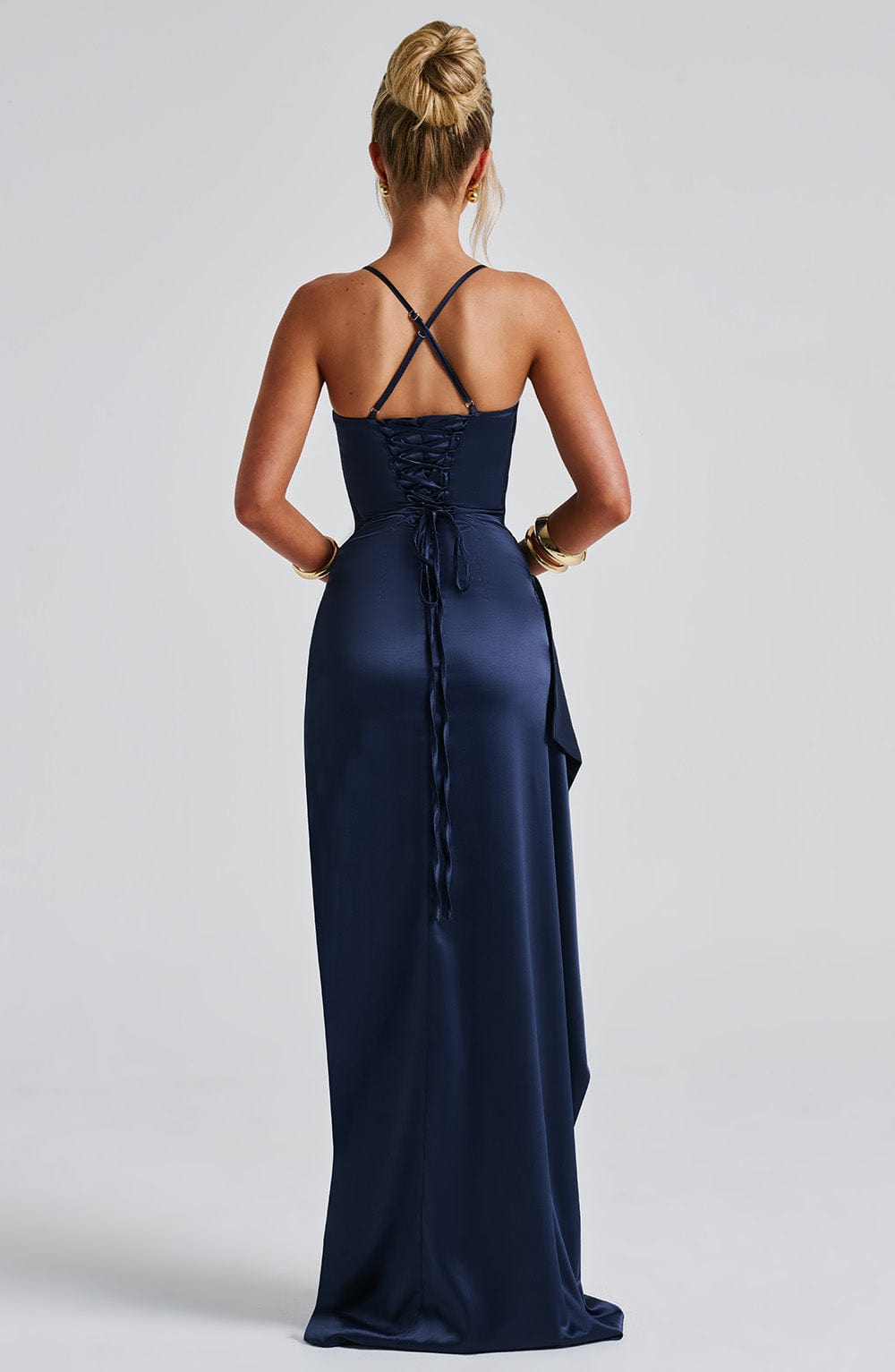 Sandra | Damen Langes Satin Abendkleid