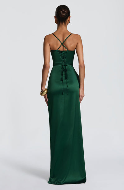 Sandra | Damen Langes Satin Abendkleid