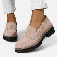 Stefanie | Damen Bequeme Niedrigem Absatz Plateau Loafer