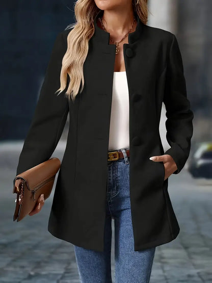 Stefanie | Damen Eleganter Knöpfen Herbstmantel