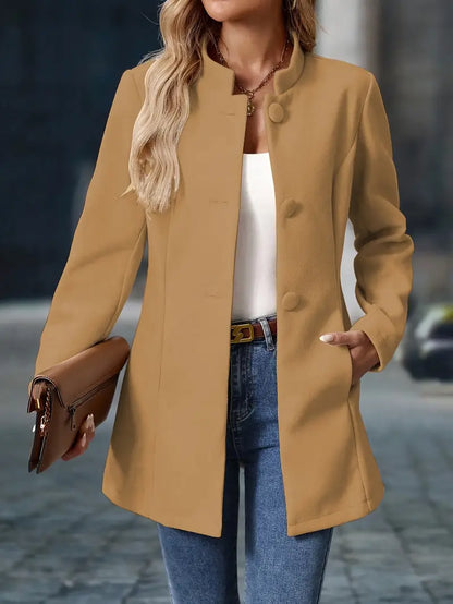 Stefanie | Damen Eleganter Knöpfen Herbstmantel