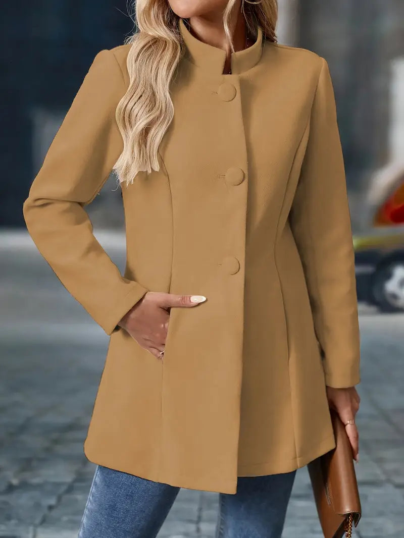 Stefanie | Damen Eleganter Knöpfen Herbstmantel
