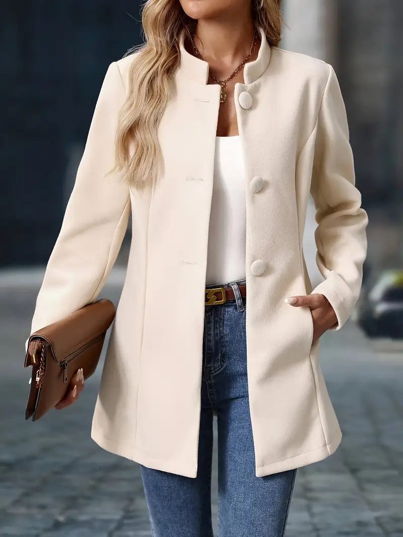 Stefanie | Damen Eleganter Knöpfen Herbstmantel