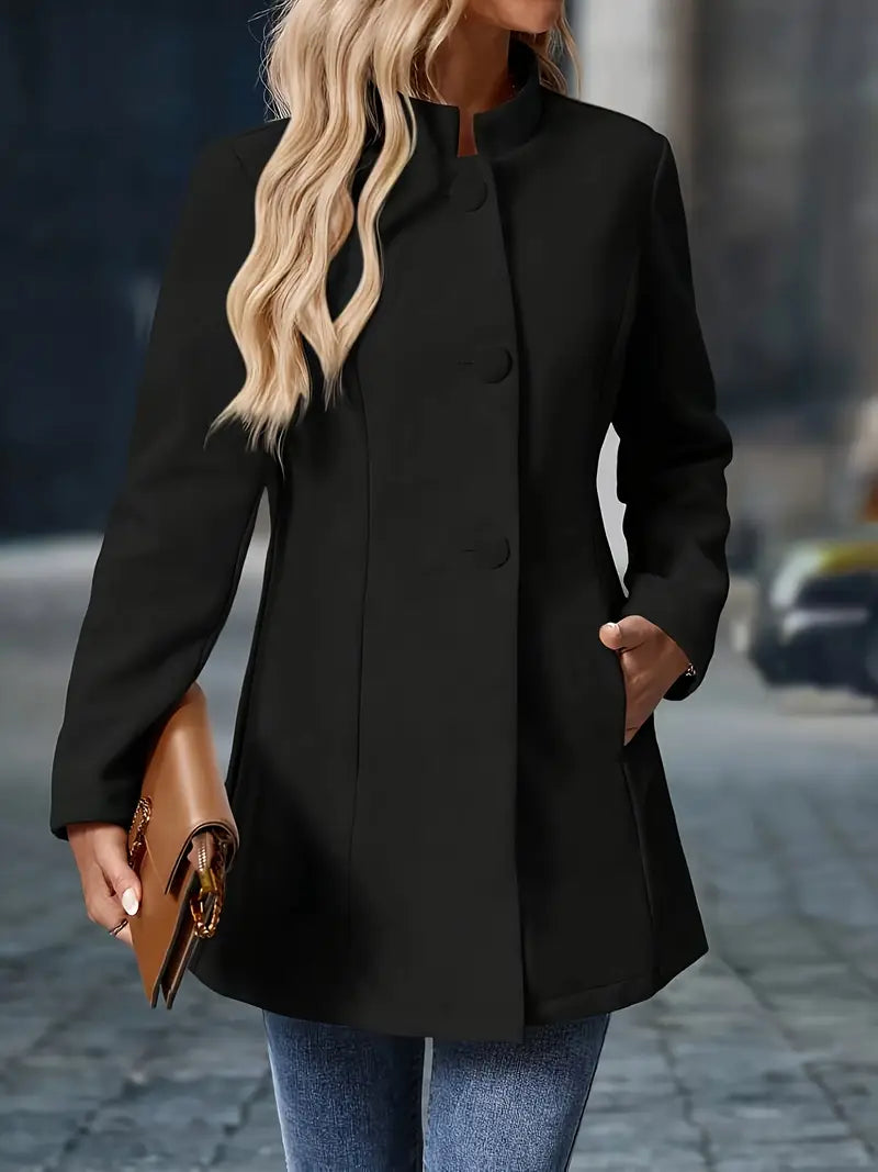 Stefanie | Damen Eleganter Knöpfen Herbstmantel