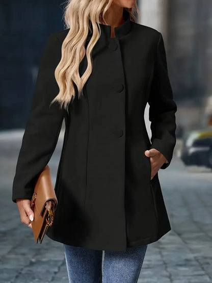Stefanie | Damen Eleganter Knöpfen Herbstmantel