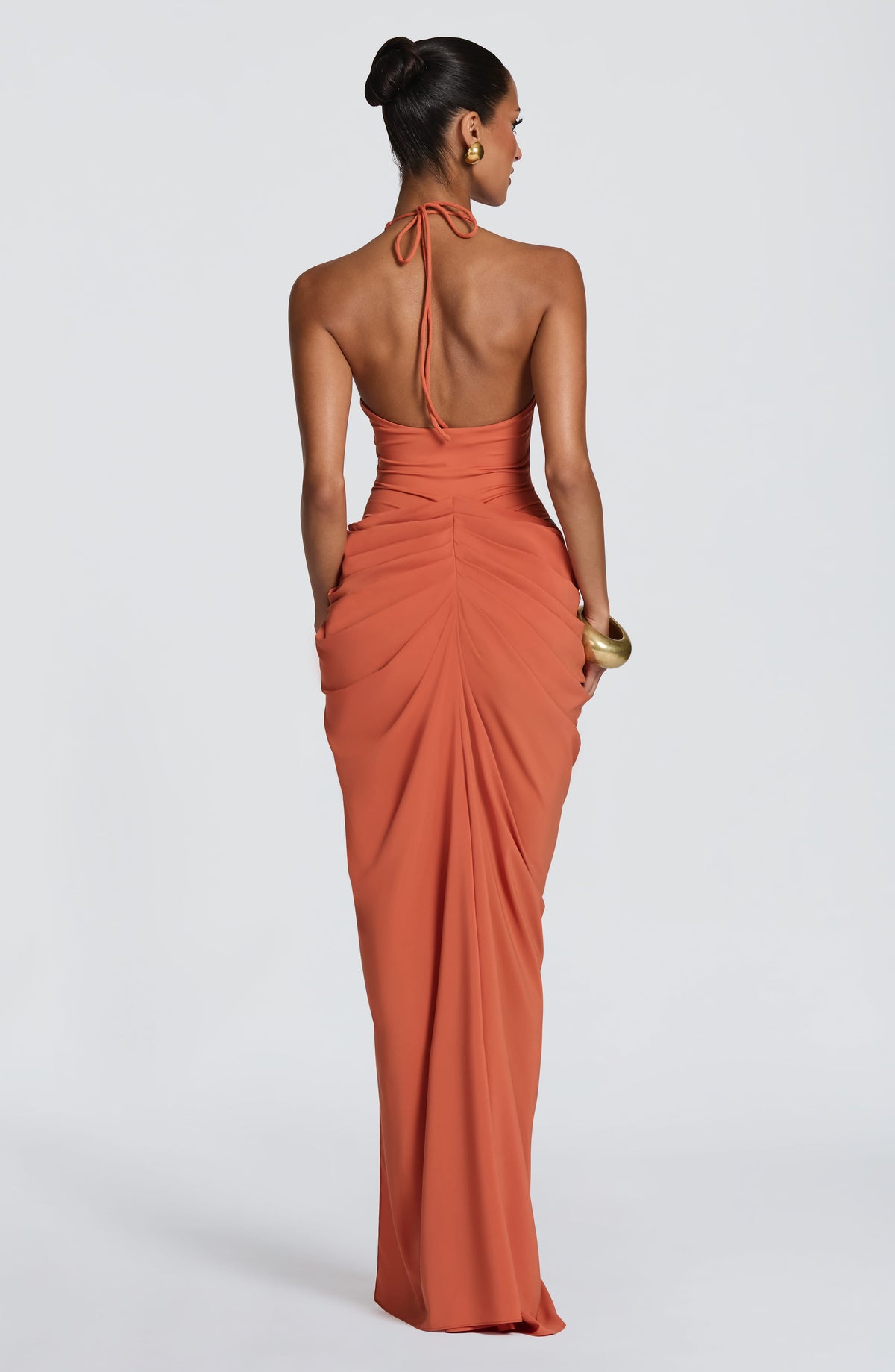 Stefanie | Damen Figurbetontes Drapiertes Abendkleid mit Beinschlitz