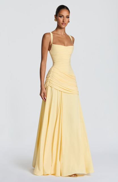 Mavey | Damen Festliche Eckigem Ausschnitt Maxi Dress