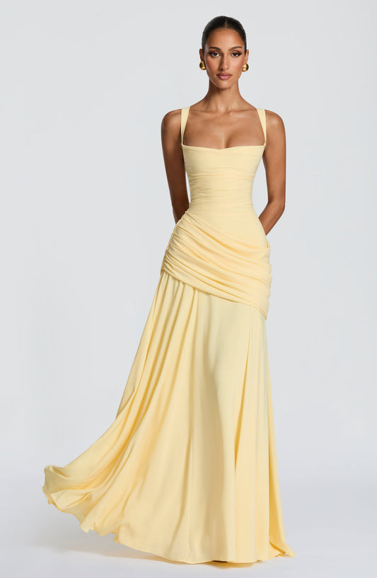 Mavey | Damen Festliche Eckigem Ausschnitt Maxi Dress