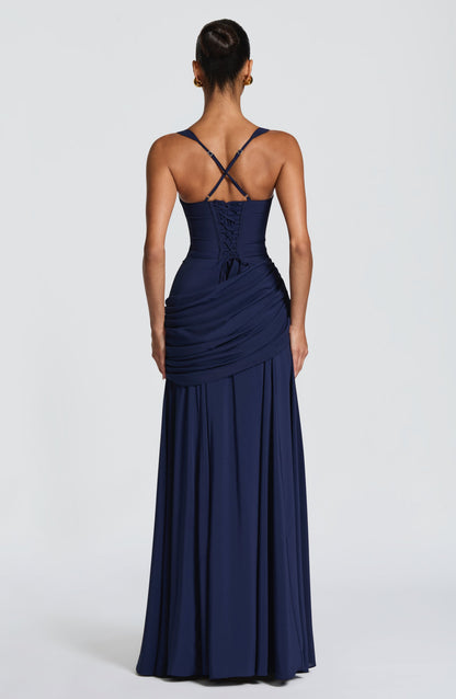 Mavey | Damen Festliche Eckigem Ausschnitt Maxi Dress