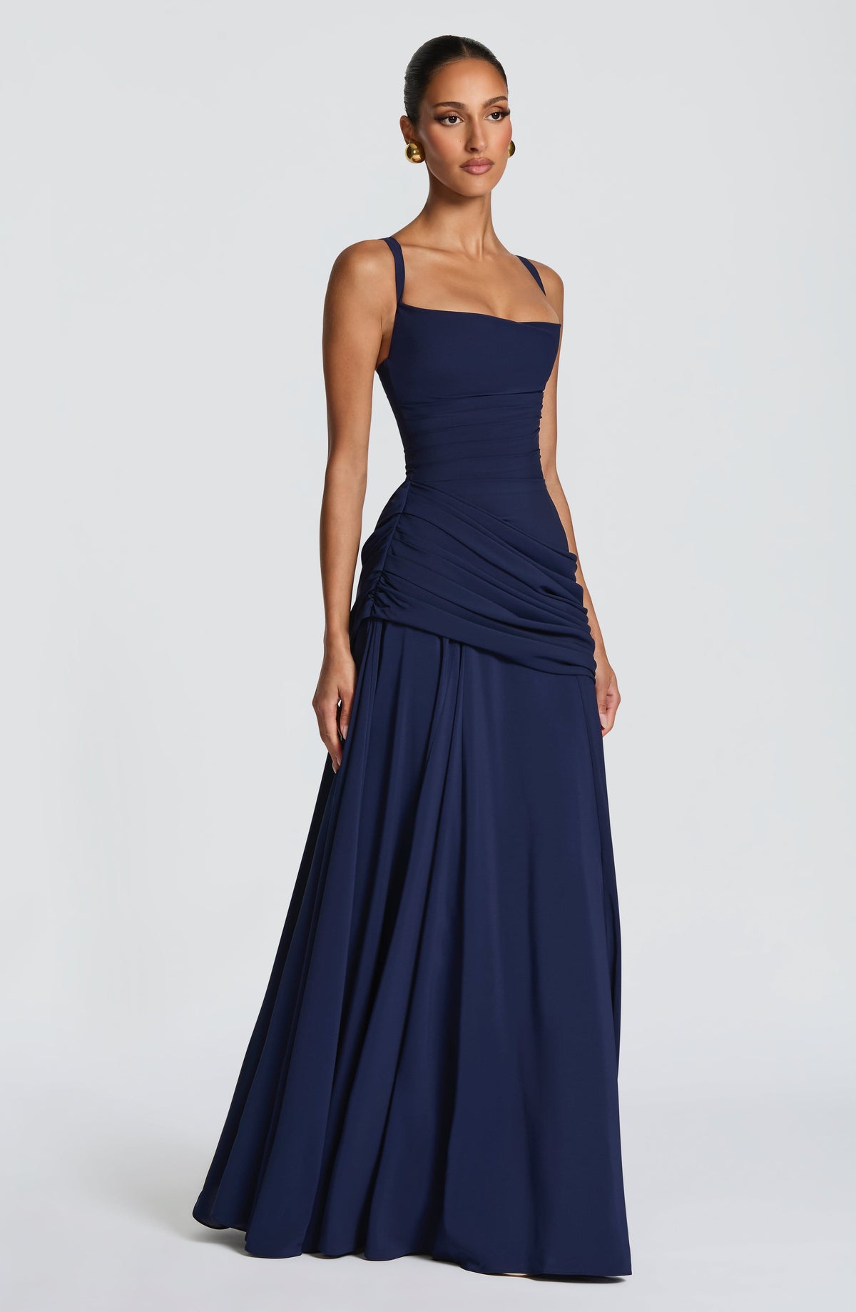 Mavey | Damen Festliche Eckigem Ausschnitt Maxi Dress