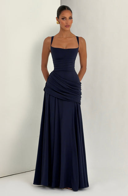 Mavey | Damen Festliche Eckigem Ausschnitt Maxi Dress