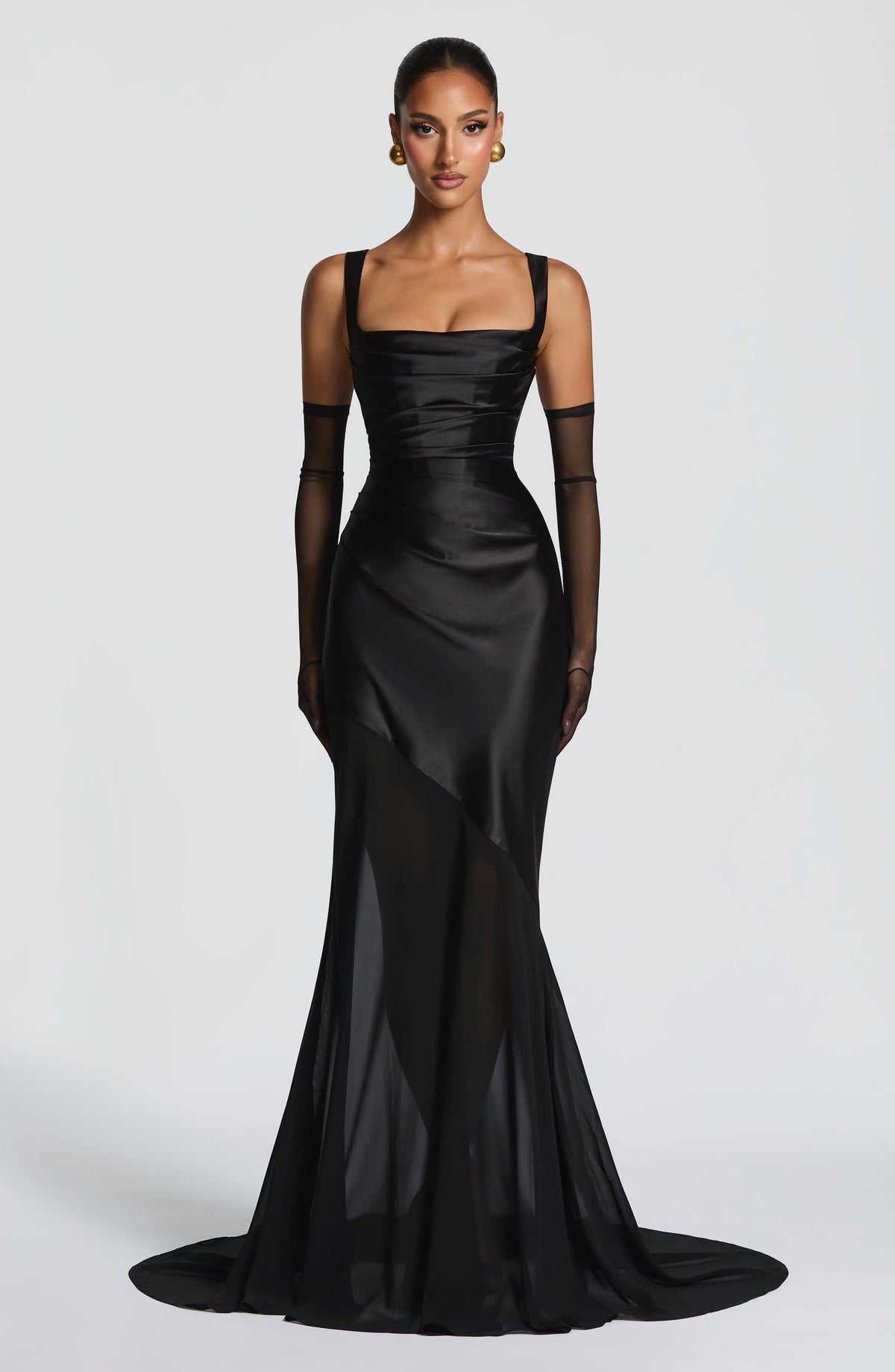 Tanja | Damen Tailliertes Schleppen-Abendkleid mit Korsage