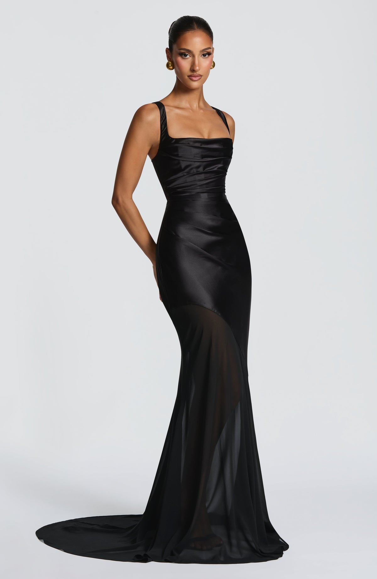 Tanja | Damen Tailliertes Schleppen-Abendkleid mit Korsage