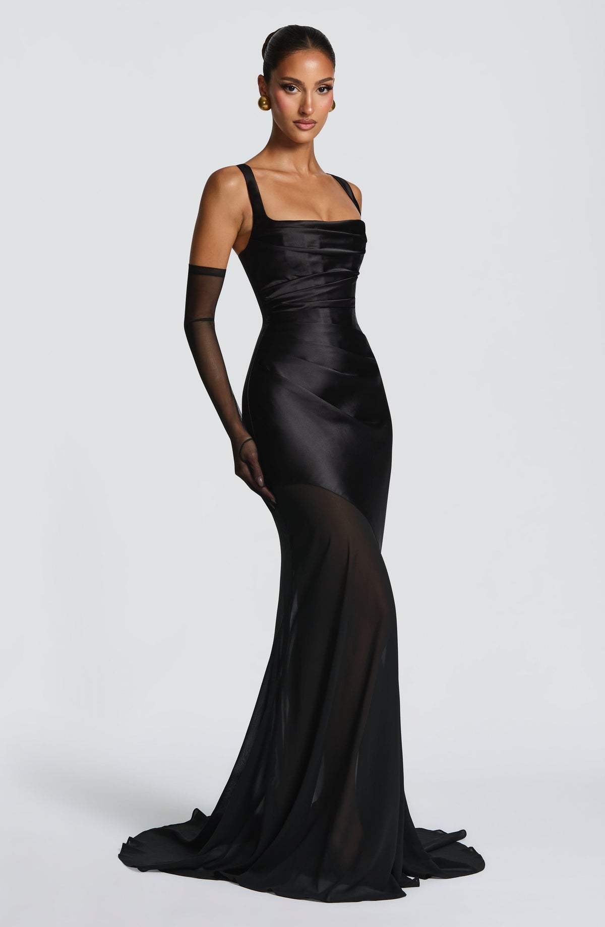 Tanja | Damen Tailliertes Schleppen-Abendkleid mit Korsage