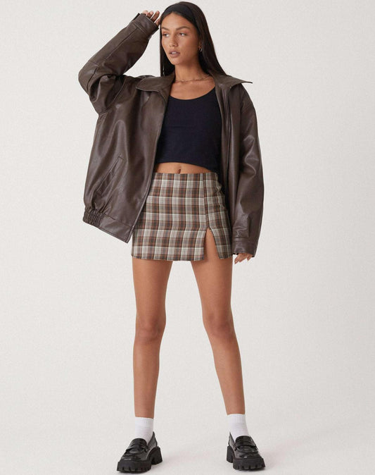 Victoria | Damen Vintage Oversized Lederjacke